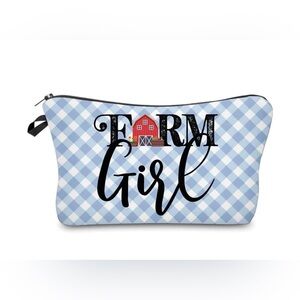Farm Girl Blue Checkered Pouch